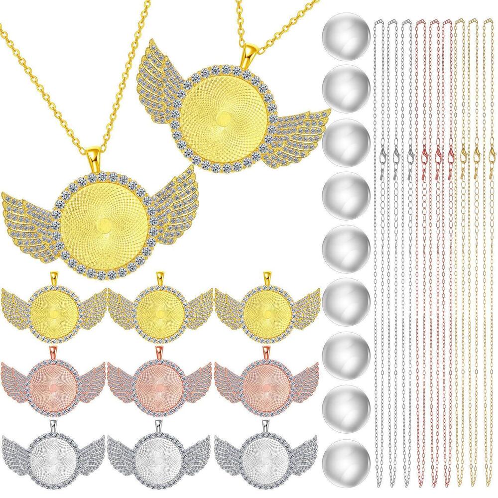 1343 Rhinestone Wing Bezel Pendant Trays Bezels for Jewelry Making Glass